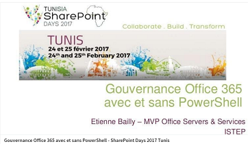 Gouvernance Office 365 avec et sans PowerShell - Slides